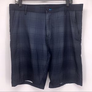 Burnside Blue Plaid Shorts Size 34